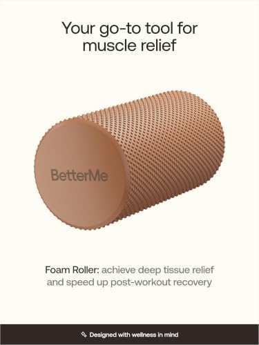 BetterMe Foam Roller for Muscle Recovery – High Density Exercise Roller for Back &Legs – Deep Tissue Massage Roller for Tension, Relief & Stretching (Mocha) - Image 2