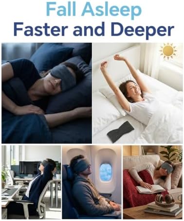 Sleep Mask for Women and Men, Soft Modal Blackout Eye Mask with Ear Coverage, Zero Pressure Blindfold for Side Sleepers, Adjustable Strap, Travel Essentials - Image 6
