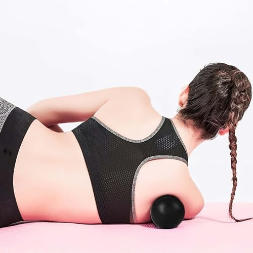 WOVTE Massage Lacrosse Ball for Sore Muscles, Shoulders, Neck, Back, Foot, Body, Deep Tissue, Trigger Point, Muscle Knots, Yoga and Myofascial Release (Black) - Image 6