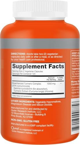 Qunol Turmeric Curcumin 1000mg, Ultra High Absorption Supplement, 250 Count - Image 3