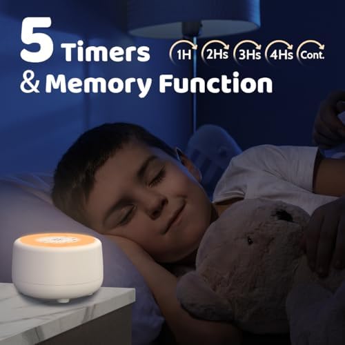 Sleepbox Sound White Noise Machine with 25 Soothing Sounds and 10 Colors Warm Night Light 4 Brightness Levels 32 Volume Levels 5 Timer and Memory Function for Baby Kids Adults Seniors Sleeping White - Image 5