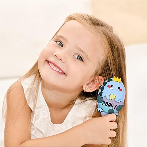 Toddler Detangler and Massage Brush - Mini Air Cushion Brush for Kids' Thin Hair - Blue - Image 6