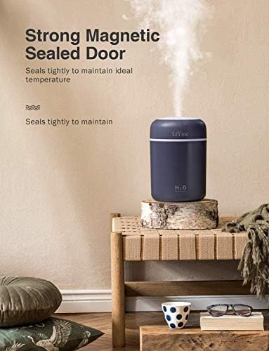 LtYioe Colorful Cool Mini Humidifier, USB Personal Desktop Humidifier for Car, Office Room, Bedroom,etc. Auto Shut-Off, 2 Mist Modes, Super Quiet. (Navy)(Black) - Image 3