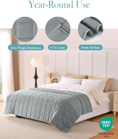 Topblan Cooling Weighted Blanket for Adults, 25 lbs 60 x 80 Queen Size Bed - Image 5