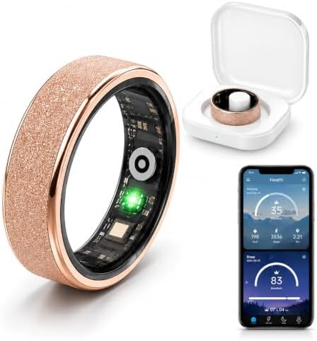 Frosted Glitter Smart Ring, Fitness & Health Tracker for Women Men by Potewek