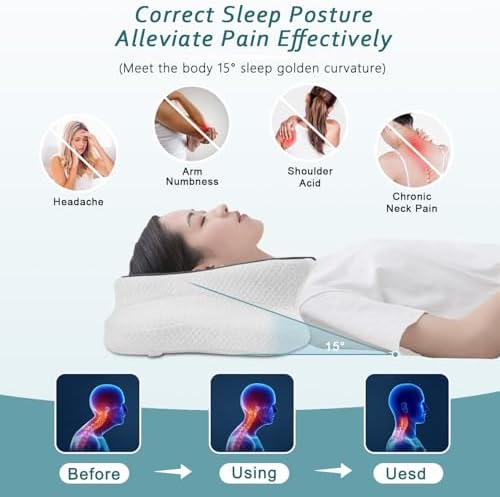 CHxxy Cervical Neck Pillow for Pain Relief Sleeping, Memory Foam Pillows - Image 6