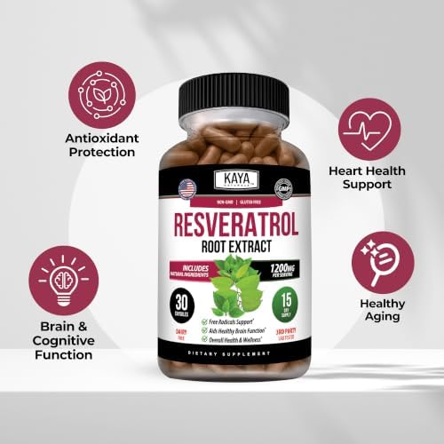 Kaya Naturals Resveratrol Capsules, 30 Veggies Capsules - Image 4