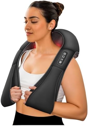 COMFIER Shiatsu Neck and Shoulder Massager with Heat,White Elephant Gifts for Adults,4D Deep Kneading Massage Pillow with Heat, Back Massager, Pillow Massage,Jet Black by COMFIER