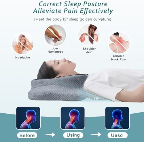 CHxxy Cervical Pillow for Neck Pain Relief, Memory Foam Pillows - Image 2