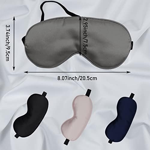 LERSVICVIL 4 Pack Eye Mask for Sleeping Silky Soft Satin Blindfold Adjustable Strap Night Eye Cover for Women Men - Image 4