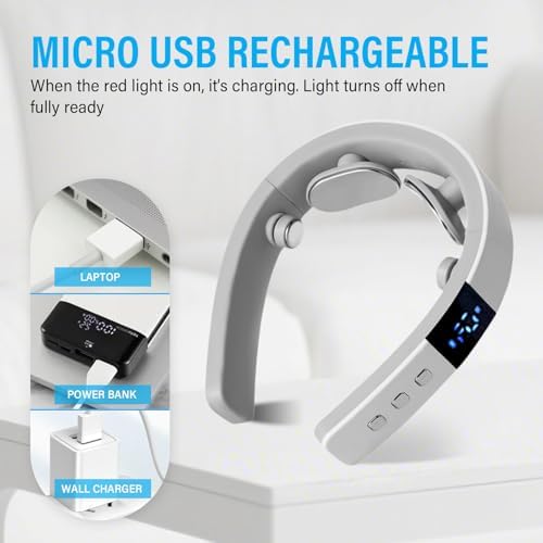 Neck Massager,10 Massage Modes and 16 Intensity Levels 130g Cordless Portable U-Shaped Device, Soothing Warmth for Home Office Travel - Image 6