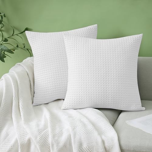 100% Egyptian Cotton 600 TC Waffle Weave Throw Pillow Covers 4 Pack - Image 4