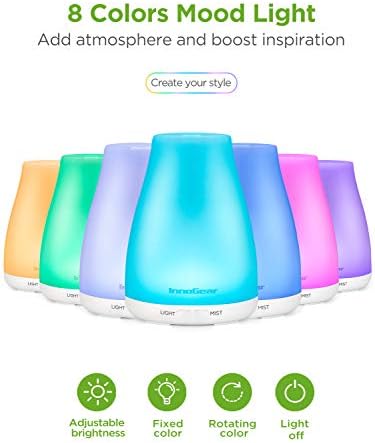 InnoGear 100ml Essential Oil Diffuser for Home with 6 Oils Gift Set, White - Image 2