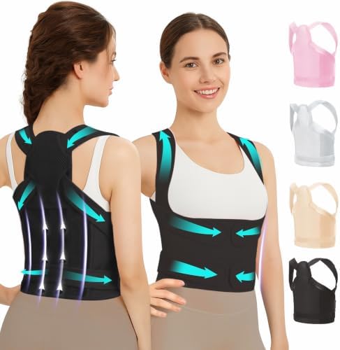 Posture Corrector for Women & Men, Adjustable Full Back Brace Support by Unknown