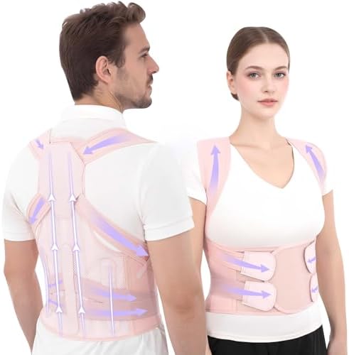 Posture Corrector for Women and Men Back Brace Straightener Pain Relief Back Support Lightweight Adjustable Hump Scoliosis Traction Correction Helps Reduce Upper Hunchback Slouching Kyphosis Pink Small by QualityFreedomEmpowerment