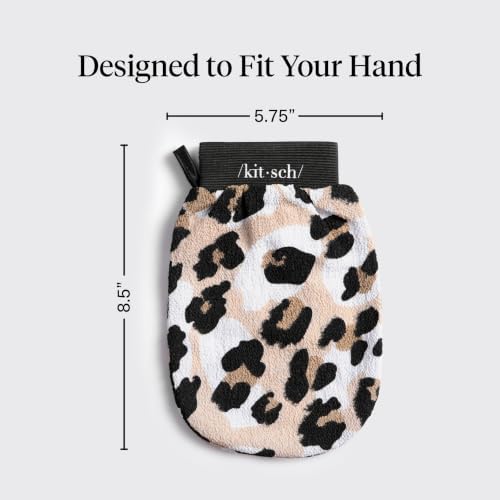 Kitsch Exfoliating Glove – Exfoliating Mitt - 1pc Leopard - Image 4