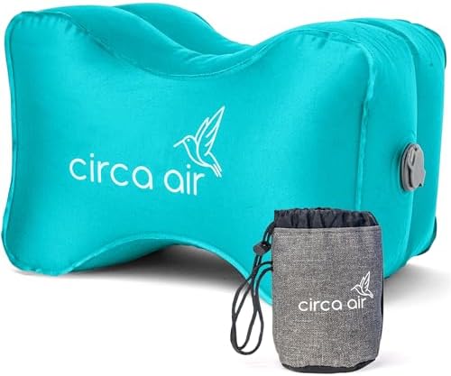 Circa Air Inflatable Knee Pillow for Side Sleepers - Orthopedic Knee Pillows for Sleeping, Sciatica Relief, Back Pain, Leg Pain, Hip or Joint Pain. Weighs Only 1.98 Oz Perfect for Travel/Home by CircaAir
