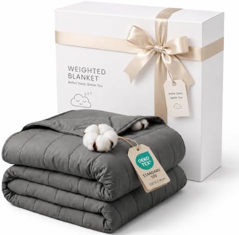 Weighted Blanket for Adults Soft Heavy Blanket Perfect Sleeping Twin Size Breathable Cotton Weighted Blanket for All-Season Sleep & Warmth for 140-160 lbs Machine Washable (80‘x60’ 20lbs Twin Size) by Unknown