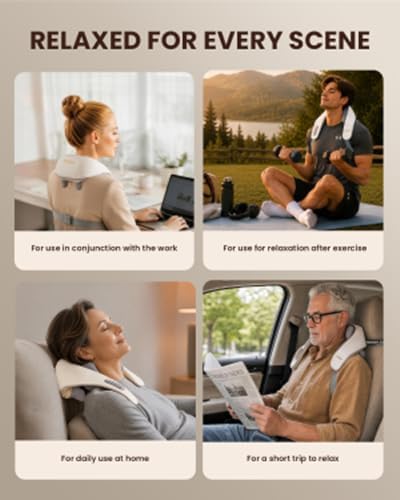 Breo N5mini Neck and Shoulder Massager with Heat,Shiatsu Kneading,Beige - Image 6
