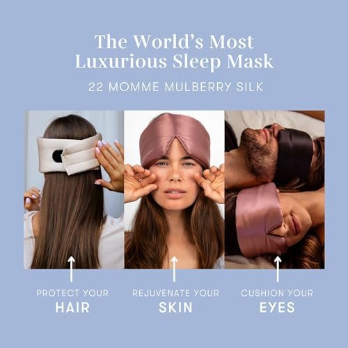 DROWSY Silk Sleep Mask - Face-Hugging, Padded Cocoon for Luxury Sleep in Total Darkness - 100% Pure Mulberry Silk (Blue Belle) - Image 5