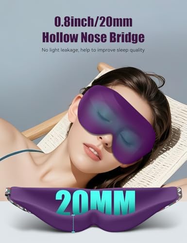 Sleep Mask for Side Sleeper Women Men, EVA BELLE Eye Mask for Sleeping Light Blocking, 3D Sleeping Mask Blackout, Soft Breathable Eye Shade Cover with Adjustable Elastic Strap for Travel Home Nap Rest - Image 4