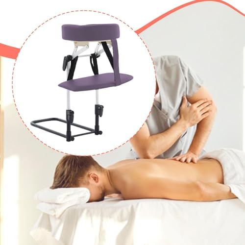 Mattress Top Massage Kit Adjustable Headrest Massage SPA Portable Sturdy Face Down Pillow with Armrest, Purple - Image 3