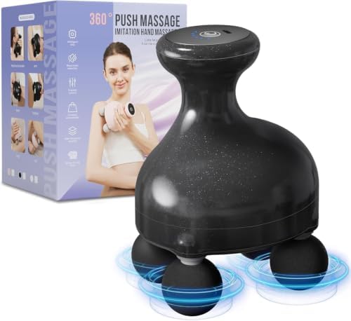 DEITY 4 Heads Handheld Massage Gun Deep Tissue, Electric Body Massager, Percussion Muscle Massager for Easing Shoulder and Back Tension, with Reverse Thrust Function by DEITY