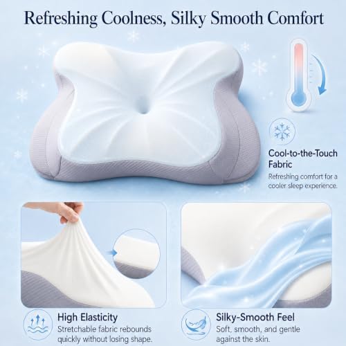Cervical Neck Pillow for Pain Relief,Memory Foam Ergonomic Pillow - Image 5