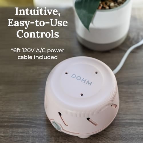 Yogasleep Dohm Uno White Noise Sound Machine, Real Fan Inside for Non-Looping White Noise, Sleep Aid, Office Privacy & Meditation for Adults & Baby, Registry Gift (Pink) - Image 6