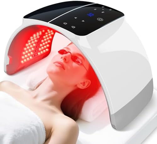 LED Light Therapy Machine FDA Cleared Red, Infrared and Blue Light Therapy, LED Face Mask Light Therapy Skin Care Photon Device for Wrinkle Reduction and Acne, G3 by spraytanningmachine