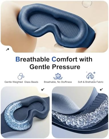 Weighted Eye Mask for Sleeping, 100% Blackout Sleep Mask for Women and Men - Image 5