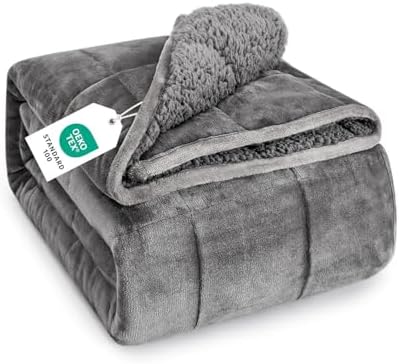 Topblan Sherpa Fleece Weighted Blanket for Adults, 15lbs 60 x 80 Queen Size by Topblan