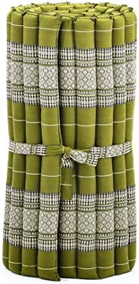Leewadee - Foldable Floor Mattress - Japanese Roll Up Futon -Trifold Tatami Mat- Guest Floor Bed - Camping Mattress - Thai Massage Mat, Kapok Filled, 75 x 28 inches, Green - Image 5