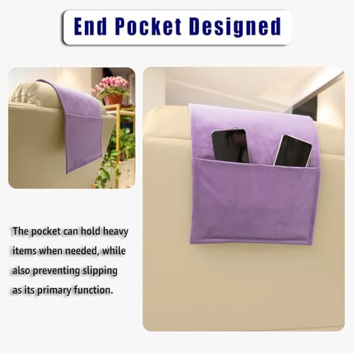 Headrest Pillow with Pearl Cotton Filling - Non-Slip Headrest Cushion with Velvet Cover for Recliners, Sofas and Loveseats (Lavender) - Image 6