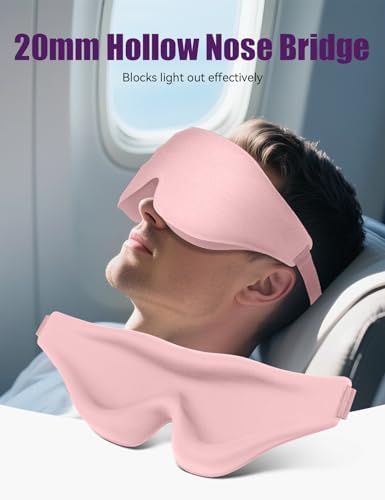 Sleep Eye Mask for Men Women, EVA BELLE Light Blocking Sleeping Mask for Side Sleeper, 3D Contoured Cup Night Blindfold, Lash Extensions 3D Sleeping Mask with Adjustable Strap for Travel, Night & Nap - Image 6