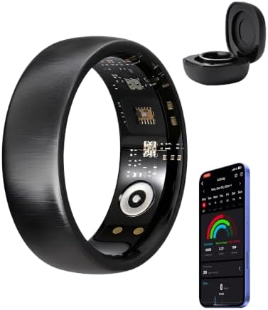Smart Ring for Women Men, Health & Fitness Tracker Ring, Carbon Black,#9 by AMOVAN