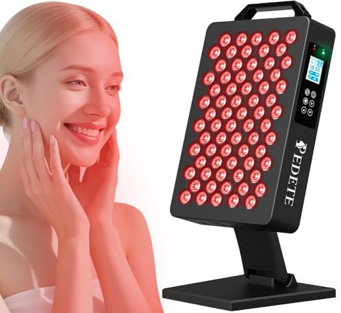 Red Light Therapy for Face and Body, 630nm 660nm 810nm and 850nm Near Infrared Light Therapy Panel, 70 Dual Chip LEDs, High Power LED Light Therapy Device for Skin Care, Sleep, Pain Relief. M70 by PedeteHealth