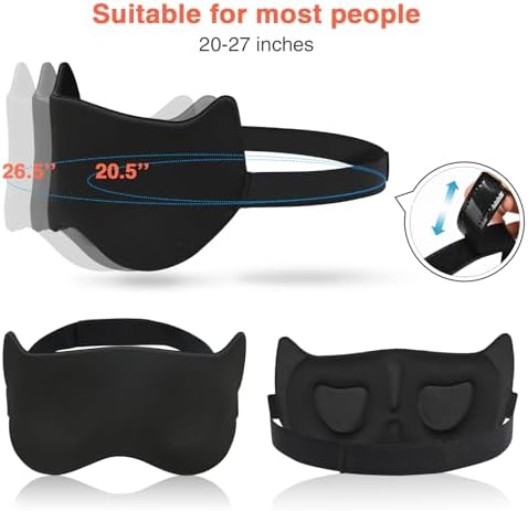 Cute Sleep Eye Mask for Kids, 3D Contoured Cup Sleeping Mask & Blindfold, Concave Molded Night Sleep Mask, Block Out Light, Soft Comfort Eye Shade Cover for Travel Yoga Nap,KD - Image 4