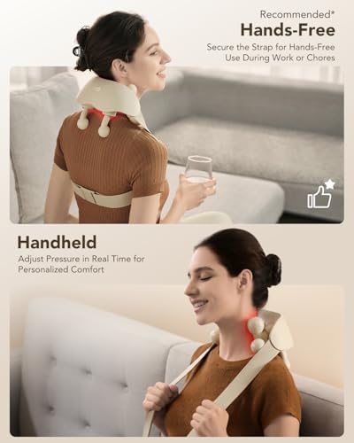 SKG HS500 FSA Eligible Cordless Neck Massager with Heat for Relief Deep Tissue, Shiatsu Shoulder Massager for Neck and Shoulder Relaxation, Father’s Day Dad Gifts, Gifts for Men Grandpa, HSA Eligible - Image 6