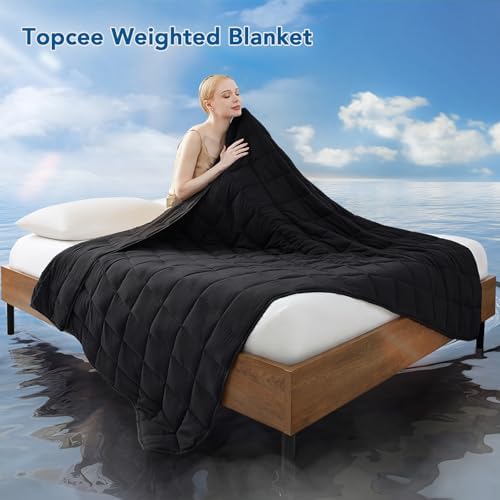 Topcee Weighted Blanket for Adults (15lbs 48"x72"), Minky Dots Heavy Blanket for Woman, Man Sleeping, Soft, Cozy and Cooling Weighted Throw Blankets, Machine Washable, Grey - Image 2