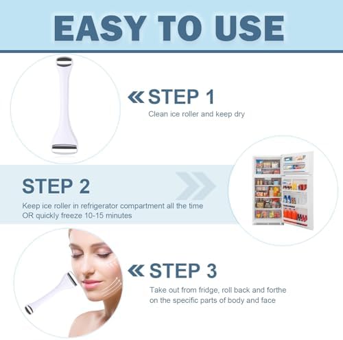 Mini Eye Ice Roller for Eye Puffiness - Facial Ice Roller and Mini Eye Roller 2 in 1 - Eye Massager for Migraine Relief Tighten Pores Under-Eye Pain Relief - Reduce Wrinkle Puffy for Face Arms (White) - Image 5