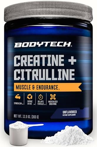 BodyTech Creatine Monohydrate + Citrulline Powder, Unflavored, 30 Servings by BodyTech