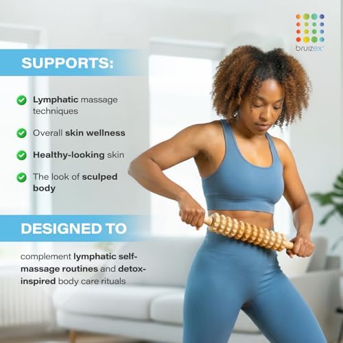 Bruizex Wood Therapy Massage Tool, Lymphatic Drainage Massage Roller Stick - Image 4