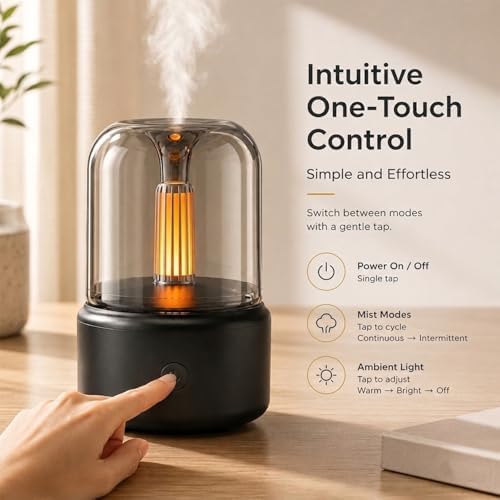 LONCIN Essential Oil Diffuser, 120ml Aromatherapy Diffuser with Auto Shut-Off Function, Ultrasonic Diffusers for Essential Oils, Cool Mist Humidifier with Warm Lights, for Home & Office - Image 2