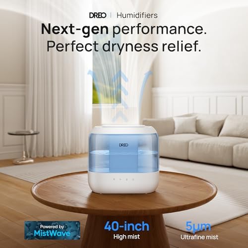 DREO 4L Humidifiers for Bedroom, 36H Runtime, 28 dB Quiet, HM311, Blue - Image 2