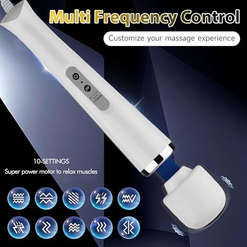 AEVEONE Personal Massage Device - Handheld Vibration Massager - Powerful Wired Wand - Best for Travel - Magic Stress Away - Perfect on Back Legs Hand Pains and Sports Recovery - White - Image 3