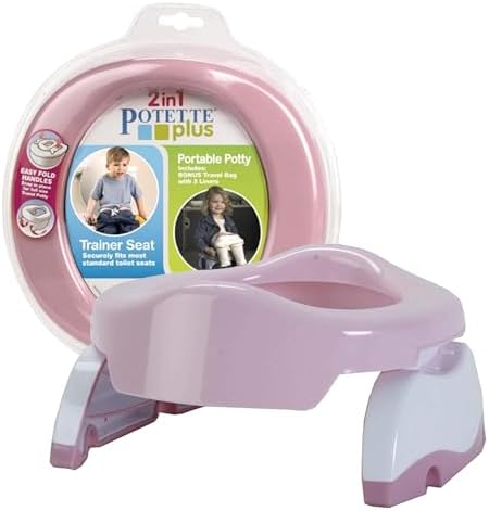 Kalencom Potette Plus 2-in-1 Travel Potty Trainer Seat Pastel Pink by Kalencom