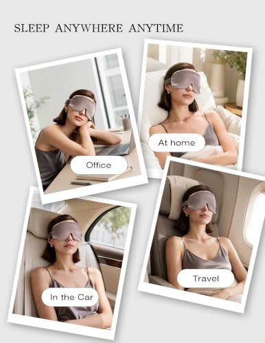 Luxurious 100% Mulberry Silk Sleep Eye Mask Blackout, Mocha Brown - Image 6