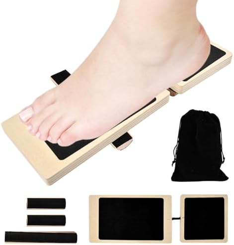Adjustable Ankle Balance Board for Strength & Stability Training, Wooden Foot Strengthener with 3 Balance Bars, Non-Slip Balance Trainer for Ankle Mobility, Home & Gym Exercise by Unknown