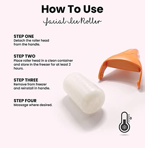 ROSELYNBOUTIQUE Ice Roller for Face & Gua Sha Facial Tools - Massager Self Care Gifts for Men Women Facial Skincare Tools (Orange) - Image 2